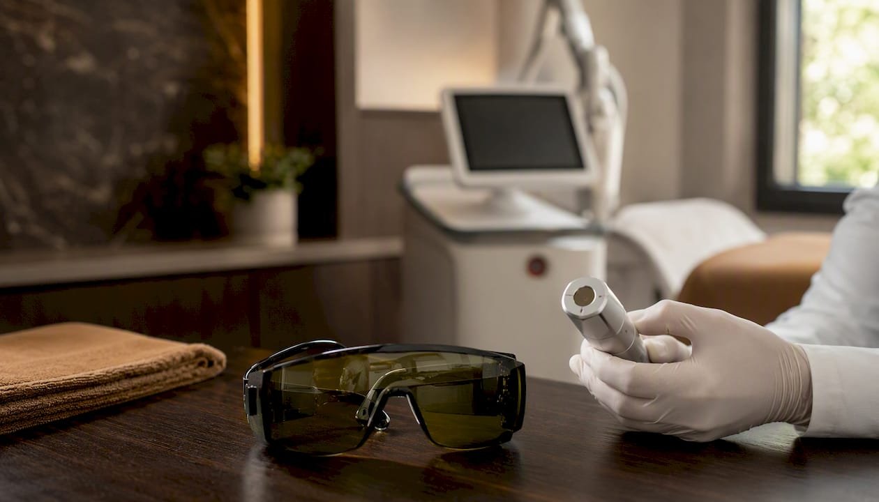 Lunettes de protection et équipements pour les traitements au laser