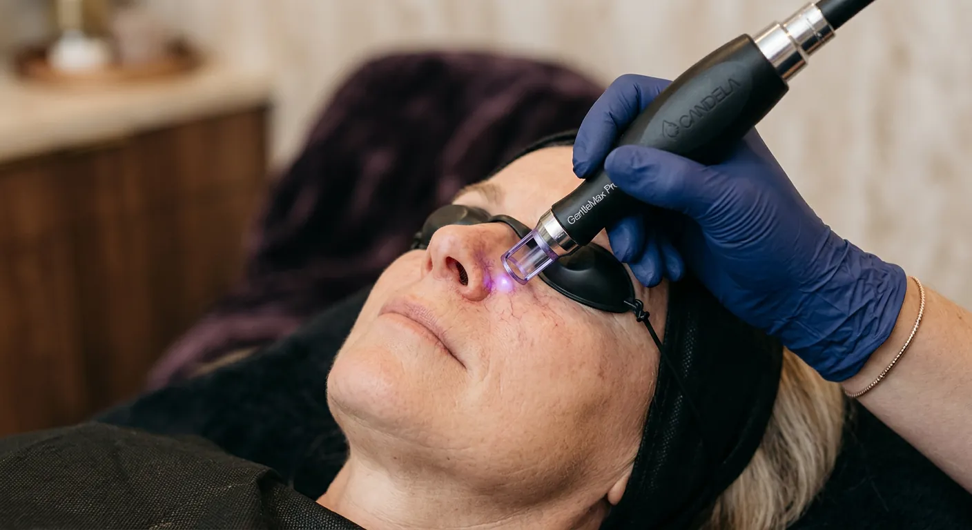 Traitement laser vasculaire du visage