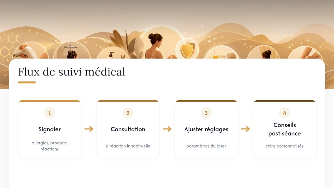 Processus de signalement et ajustement du suivi laser