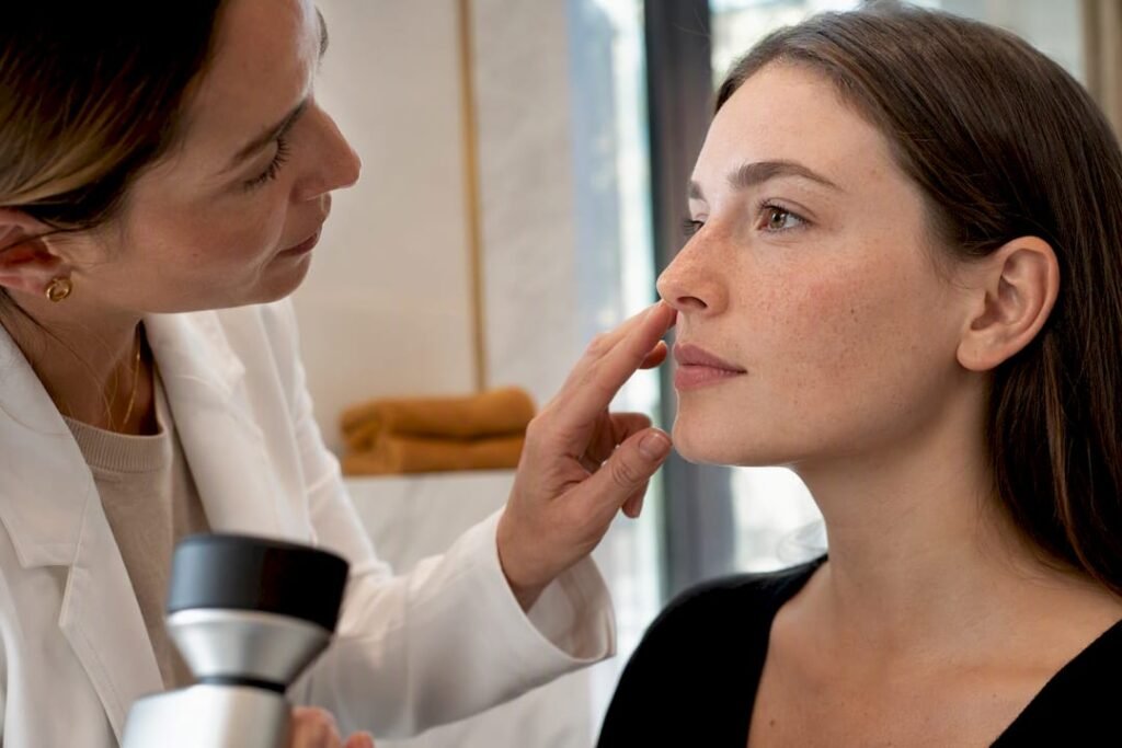 Consultation médicale pour taches de rousseur
