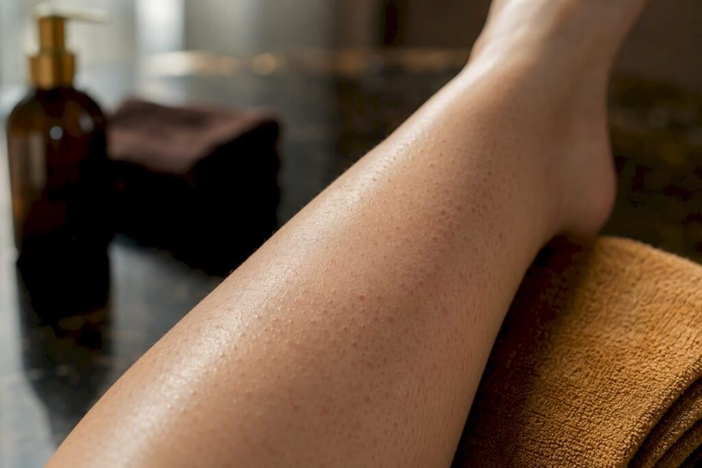 Petites papules folliculaires après une séance de laser