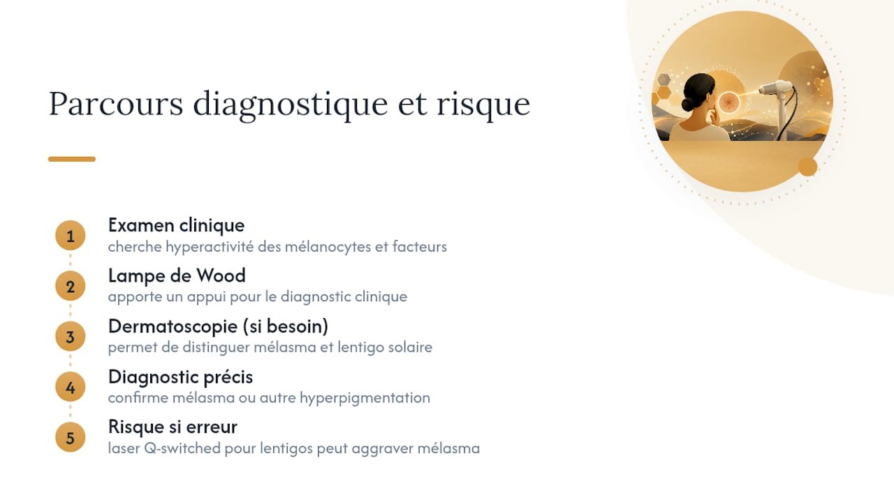 Étapes pour le diagnostic différentiel du mélasma