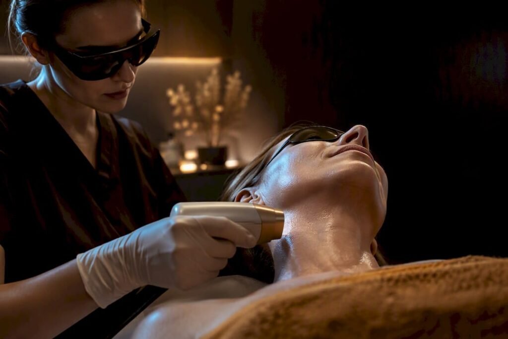 Traitement laser médical pour le cou