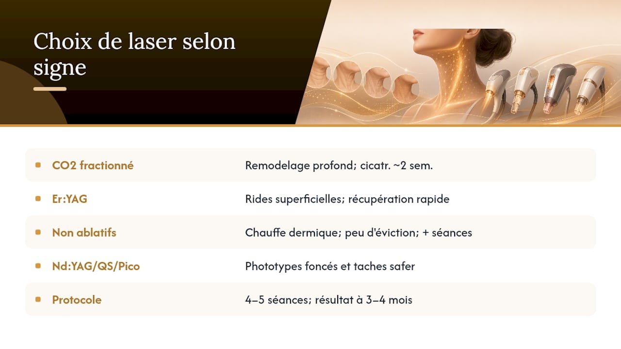 Comparaison des lasers pour le rajeunissement du cou