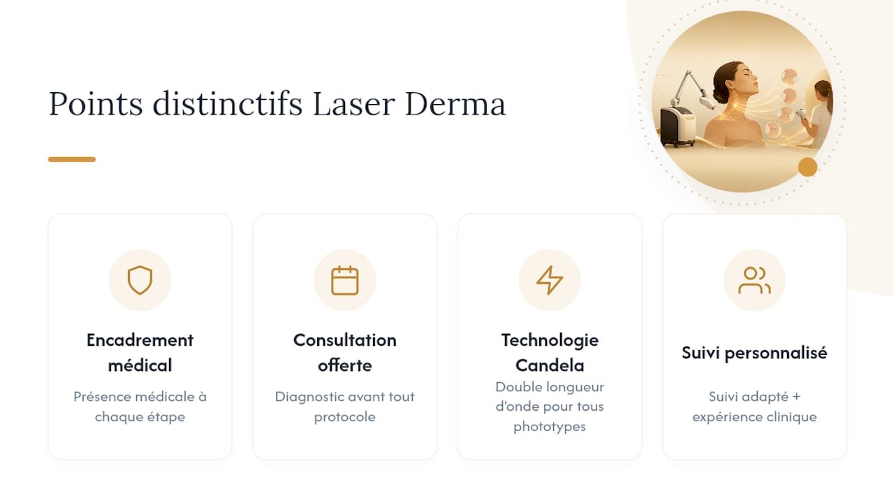 Ce qui distingue l'approche de Laser Derma pour le cou — overview diagram