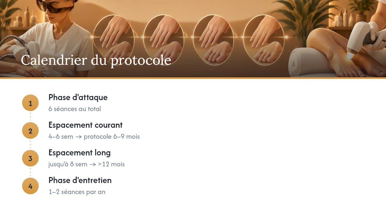 Planning des séances d'épilation au laser