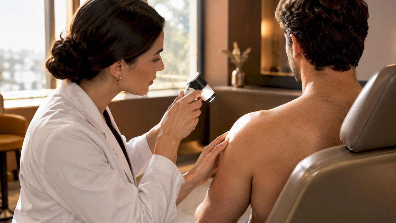 Consultation médicale avant une épilation au laser