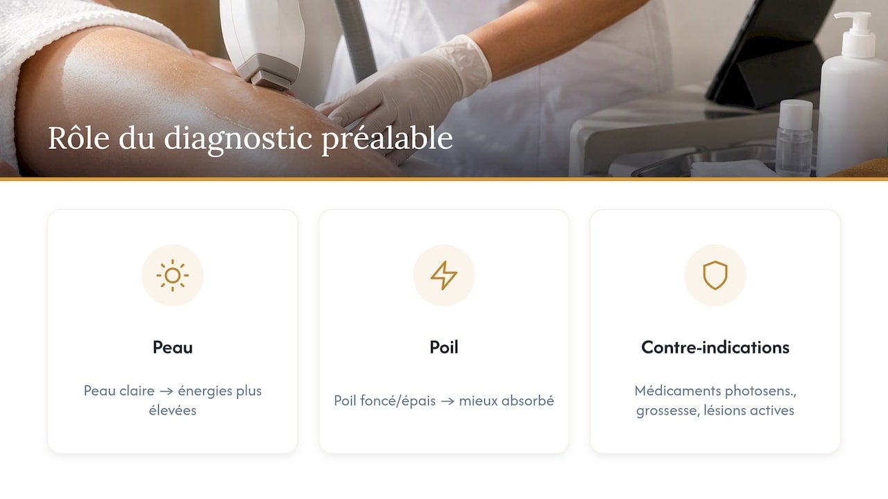 Pourquoi un diagnostic de peau précède l'épilation laser — overview diagram