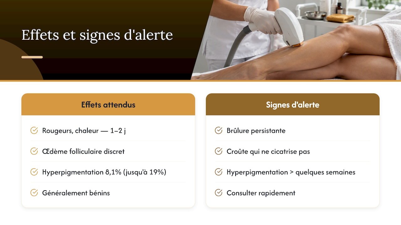 Effets secondaires attendus et signes d'alerte à surveiller — overview diagram