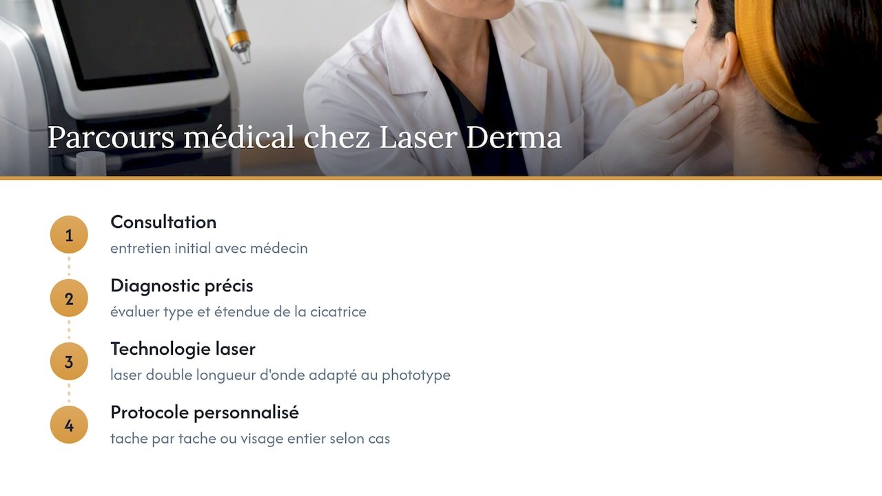 Prise en charge médicale chez Laser Derma : diagnostic, technologie et suivi — overview diagram